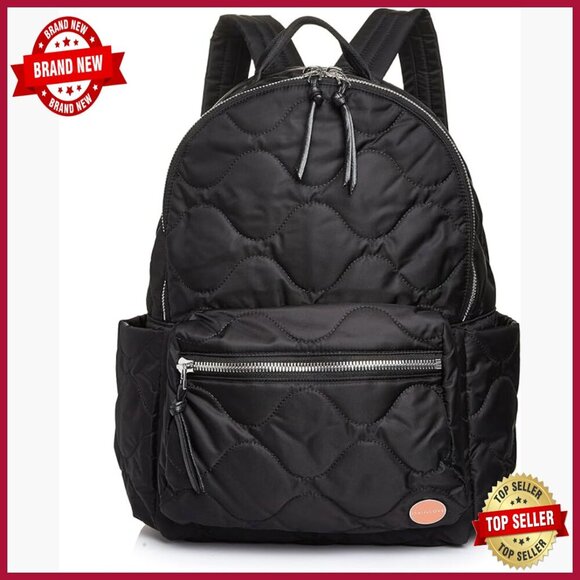 Quilted Nylon Travel Backpack with Laptop Pocket, 25L Daypack main image 4
